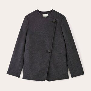 Everlane Women's October Coat in Dark Charcoal Melange, Size 2XL